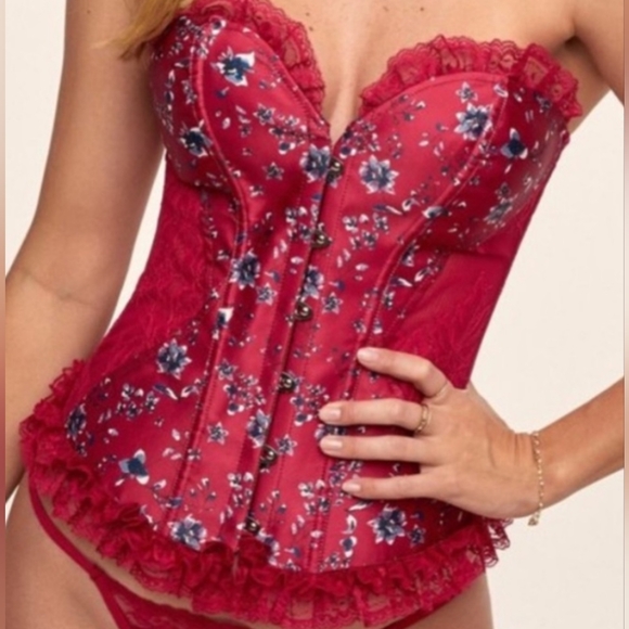 NWOT..... Adore Me Satin Victorian Floral Corset Size L - Picture 3 of 14